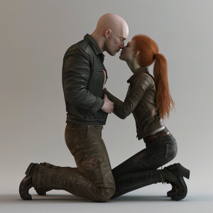 A photorealistic high resolution image. Light ginger haired fema...