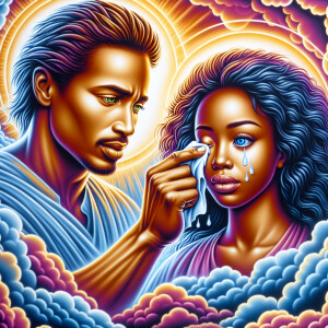 Ensure that the image distinctly represents both Jesus Christ an...