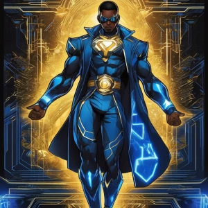 A T pose full body concept illustration of A powerful black Nige...