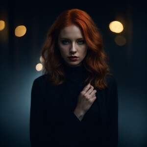 Create a series of photorealistic images featuring a woman with...