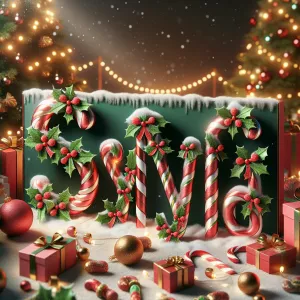 Make a Christmas theme with letters spelling Sylvia