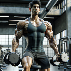 Create a 3D Ultrahigh hyper realistic picture of a guy working o...