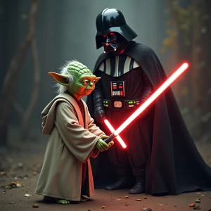 Yoda  transitioning into Darth Vader