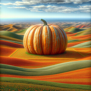 A realistic digital scene featuring a single extremely large tex...