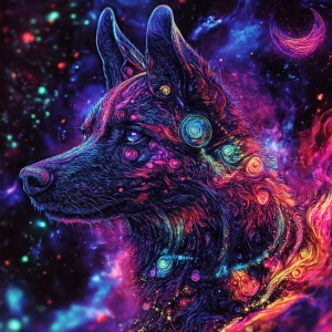 2.5D Art cosmic dog