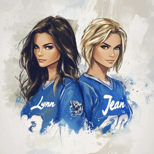 Create an image depicting two women showing their support for th...