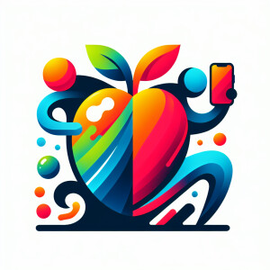 Create a logo of feud between Apple iPhone and Android