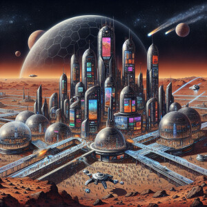 Ultra realistic science fiction city on Mars