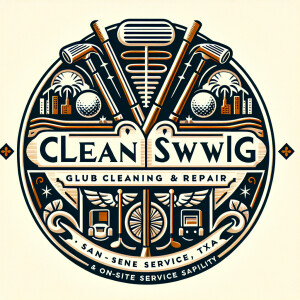 Design a sleek and modern logo for 'Clean Swing Golf Club Cleani...