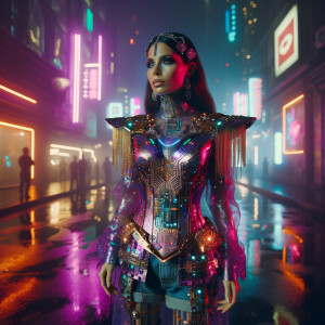 Female dj futuristic purple
Gold