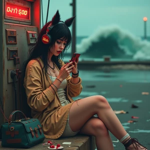 Phone,headphones, chilling,social, art,food,towel,apricot, tsuna...