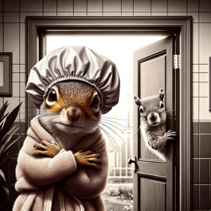 Create a hyperdetailed photorealistic image of a female squirrel...