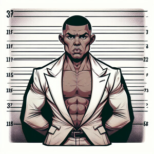 Sean "Diddy" Combs standing for a mugshot