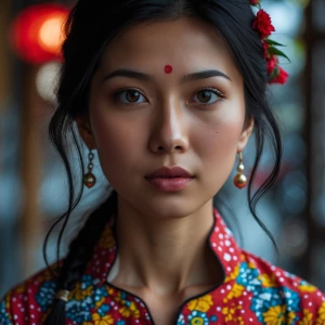 Photography, look to the front, Asian woman