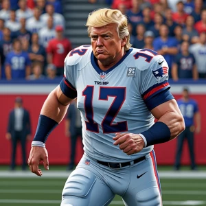 Trump NFL player in action, gta art style