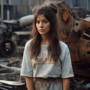 create a realistic, weathered, faded 35mm film photo from the ea...