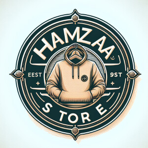 Create a realistic logo with the text "HAMZA STORE" and a pictur...