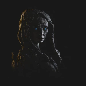 With eyes glowing in the night, my soul's as dark as my palette....