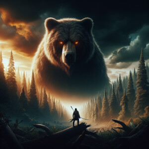 Bear in the style of Yautja's (Hunter Predator),ultra-detailed,...