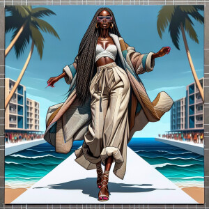 3-D image of a beautiful African-American woman HER SKIN IS A LI...