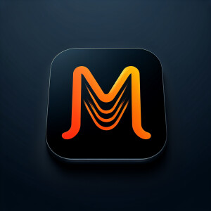 Icon app all black orange color M