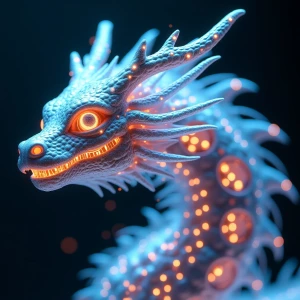 A shimmering, technologically advanced atmospheric chimera, each...
