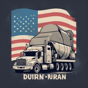 Duran concrete construction logo
American flag
And cement trucks