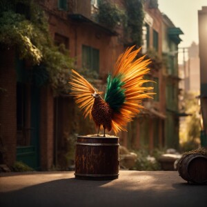 A whimsical miniature figure crafted from delicately arranged si...