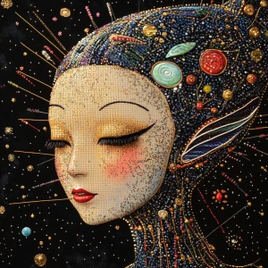 Acupuncture art girl alien