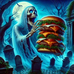 Create a hyper-detailed, vivid fantasy image of a terrifying ske...