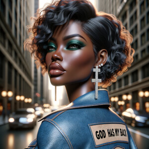 Create a photorealistic 3D image of an African-American woman wi...