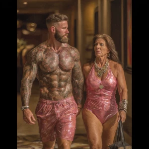 Hyperrealism digital painting ,a australia muscular beefy bearde...