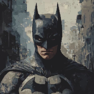 Create an ASCII art representation of the character Batman