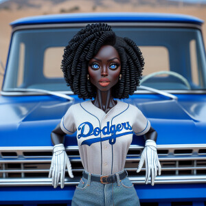 A Hyper Realistic photo of Betty Boop African American dark skin...