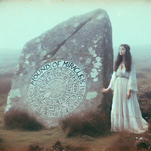 Faded color film photograph from 1971 of a stunningly beautiful,...