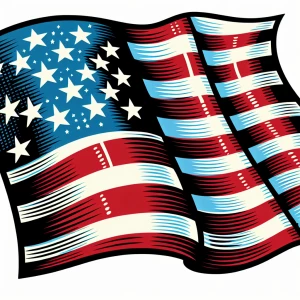 Please create an image of an American flag, ensuring it has thir...