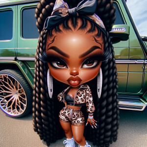 8k airbrushed painted high-quality caricuate a melanin-rich chib...