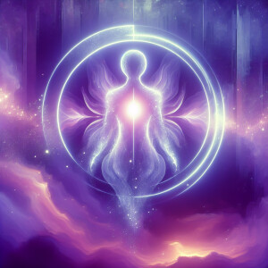 In the hauntingly ethereal photograph, a mystical figure shroude...