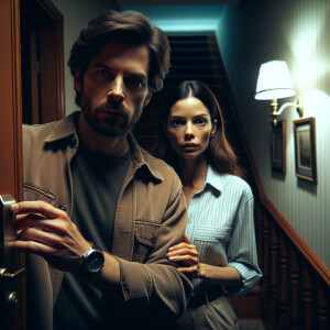 "Create a scene depicting the twenty-third frame in the corridor...