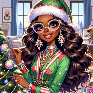 A stylish African-American character resembling Betty Boop has l...