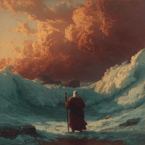 Moses parting the Red Sea