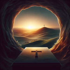 I need John 16:33 quote on a nice background painting of the cro...