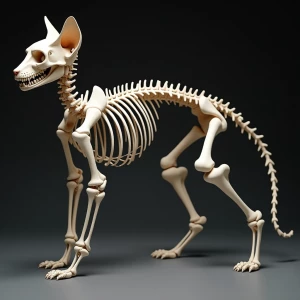 Zephyr cat skeleton, hyperrealistic