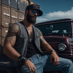 Generate an 8K ultra-HD, HDR image of a 200-pound, well-built Ca...