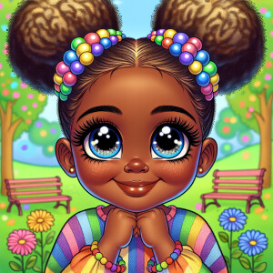 A cartoon-style digital illustration of a young African-American...