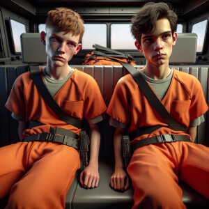 ultra realistic image, two male Caucasians, aged  13 to 15, thei...
