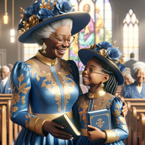Adjust the 3-D realistic image to depict the African-American gr...