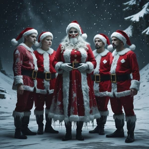 impeccable detail dark art evil mrs.claus with santa costume sta...