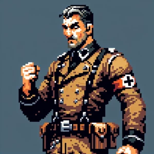 man in combat position (Marvel vs Capcom style graphics) with WW...