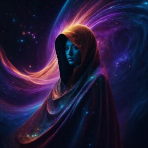 Create a digital painting of a Daikini space traveler with an et...